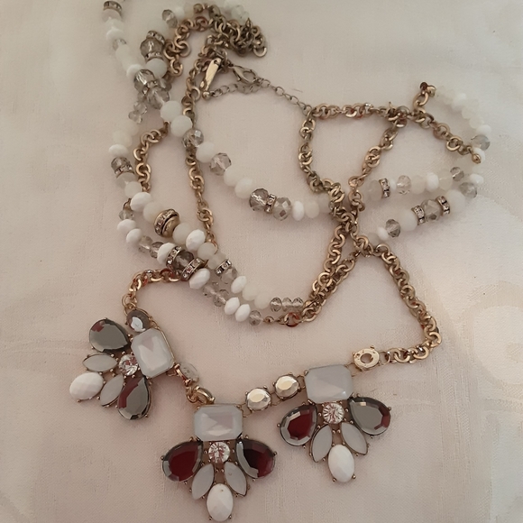 INC. Spectacular Gray & White Multi-Strand Statement Necklace - Picture 5 of 5